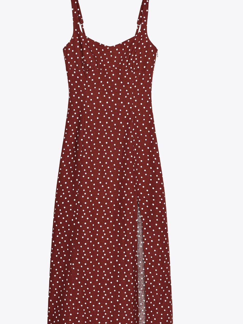 NWOT Zara Linen Polka Dot Midi Dress
